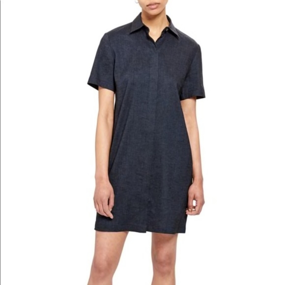 Theory Dresses & Skirts - Theory Button Down Linen Shirt Dress